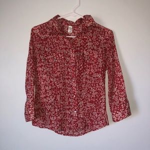 Old Navy Red Paisley Shirt